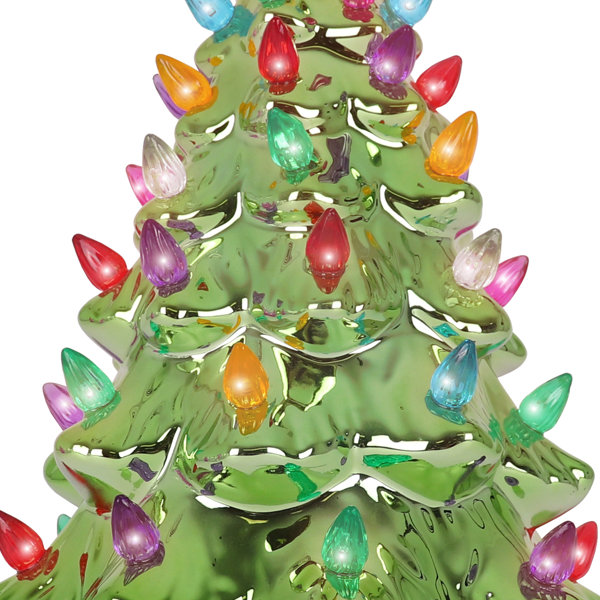 The Holiday Aisle® Ceramic Christmas Tree That Lights Ups Inspired Vintage Christmas Tree